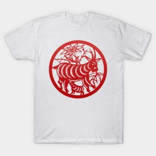 Chinese Zodiac Goat in Red T-Shirt